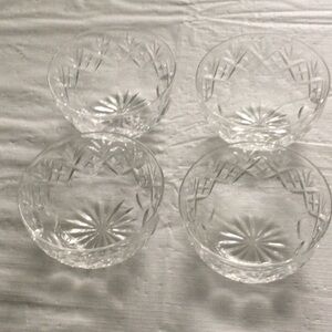 Home Four Vintage Webb Corbett England Crystal Bowls Diamond Cut Pattern